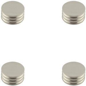 4 Pack Elegant Solid Brass Cupboard Knob In Satin Nickel Finish - 40mm Size - 4 Pack Elegant Solid Brass Cupboard Knob In Satin Nickel Finish - 40mm Size -