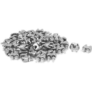 Uxcell 2mm 304 Stainless Steel Wire Ropes Cable Clip Clamp Silver Tone 50pcs Uxcell 2mm 304 Stainless Steel Wire Ropes Cable Clip Clamp Silver Tone 50pcs