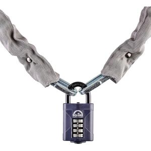 Squire Lock And Chainset (Cp50/36) - 4 Wheel Combination Padlock And Square Lin Squire Lock And Chainset (Cp50/36) - 4 Wheel Combination Padlock And Square Lin