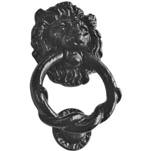 Black Country Metal Works Kirkpatrick 4896 Antique Style Black Iron Lion Head & Rope Front Door Knocker Black Country Metal Works Kirkpatrick 4896 Antique Style Black Iron Lion Head & Rope Front Door Knocker