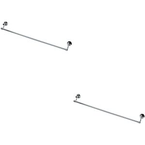 Thatcable 2x Single Bathroom Towel Rail Bar 472mm Fixing Centres Polished Chrome Thatcable 2x Single Bathroom Towel Rail Bar 472mm Fixing Centres Polished Chrome