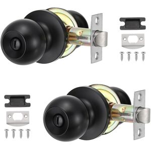Metallixity 2 Pack Key Entry Door Knob Interior, Black Metallixity 2 Pack Key Entry Door Knob Interior, Black