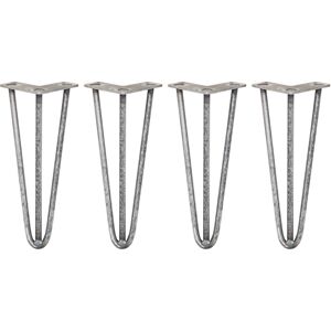 Skiski Legs 4 X Hairpin Legs / Hair Pin Set Furniture Desk Table 12" 3 Prong 12mm Raw Steel Skiski Legs 4 X Hairpin Legs / Hair Pin Set Furniture Desk Table 12" 3 Prong 12mm Raw Steel