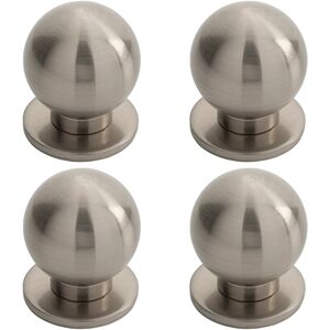 Thatcable 4x Small Solid Ball Cupboard Door Knob 30mm Dia Satin Nickel Cabinet Handle Thatcable 4x Small Solid Ball Cupboard Door Knob 30mm Dia Satin Nickel Cabinet Handle