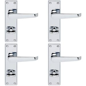 Thatcable 4x Victorian Flat Lever On Bathroom Backplate Handle 150 X 42mm Polished Chrome Thatcable 4x Victorian Flat Lever On Bathroom Backplate Handle 150 X 42mm Polished Chrome