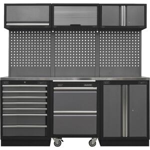 Thatcable Garage Storage System - 2040 X 460 X 2000mm - 38mm Stainless Steel Work Surface Thatcable Garage Storage System - 2040 X 460 X 2000mm - 38mm Stainless Steel Work Surface