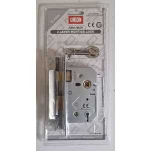 Union 2277 3 Lever Mortice Lock Chrome 2.5\ Union 2277 3 Lever Mortice Lock Chrome 2.5\