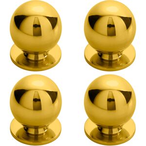 Thatcable 4x Solid Ball Cupboard Door Knob 25mm Diameter Polished Brass Cabinet Handle Thatcable 4x Solid Ball Cupboard Door Knob 25mm Diameter Polished Brass Cabinet Handle