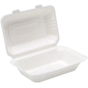 We Can Source It Ltd 9 X 6\" White Single Clamshell Bagasse Burger Box Compostable Box Pack Of 500 We Can Source It Ltd 9 X 6\" White Single Clamshell Bagasse Burger Box Compostable Box Pack Of 500