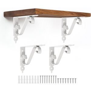 Uxcell 4 Pcs Decorative Shelf Brackets, 150mm/6 Inch Floating Shelf Brackets, White Uxcell 4 Pcs Decorative Shelf Brackets, 150mm/6 Inch Floating Shelf Brackets, White