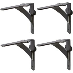 Hammer And Tongs 4x Iron Shelf Bracket Cast Iron Antique Vintage Wall Brackets D150mm Black Hammer And Tongs 4x Iron Shelf Bracket Cast Iron Antique Vintage Wall Brackets D150mm Black