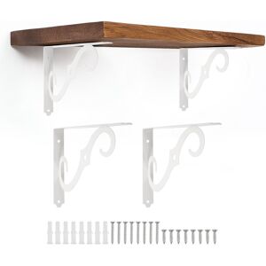 Uxcell 4 Pcs Decorative Shelf Brackets, 10\" X 7\" Floating Shelf Brackets, White Uxcell 4 Pcs Decorative Shelf Brackets, 10\" X 7\" Floating Shelf Brackets, White