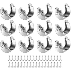 Uxcell 12pcs Stainless Steel Closet Rod Brackets, 7/8 Inch Dia U-Shaped , Silver Tone Uxcell 12pcs Stainless Steel Closet Rod Brackets, 7/8 Inch Dia U-Shaped , Silver Tone