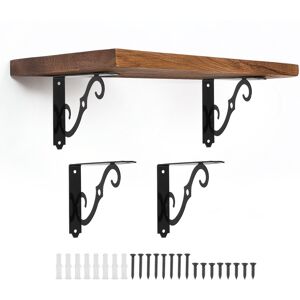 Uxcell 4 Pcs Decorative Shelf Brackets, 8\" X 5\" Floating Shelf Brackets, Black Uxcell 4 Pcs Decorative Shelf Brackets, 8\" X 5\" Floating Shelf Brackets, Black