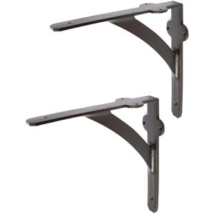 Hammer And Tongs 2x Iron Shelf Bracket Cast Iron Antique Vintage Wall Brackets D205mm Black Hammer And Tongs 2x Iron Shelf Bracket Cast Iron Antique Vintage Wall Brackets D205mm Black