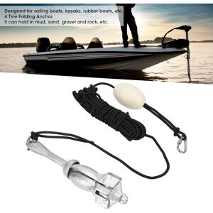 4 Tine 3.5lb Folding With 25ft Rope Kit For Marine Sailboats Kayak Canoe 4 Tine 3.5lb Folding With 25ft Rope Kit For Marine Sailboats Kayak Canoe