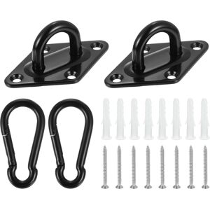 Uxcell 2 Pcs Pad Eye Plate, 3.9 Inch Stainless Steel Ceiling U Hooks With Screw, Black Uxcell 2 Pcs Pad Eye Plate, 3.9 Inch Stainless Steel Ceiling U Hooks With Screw, Black