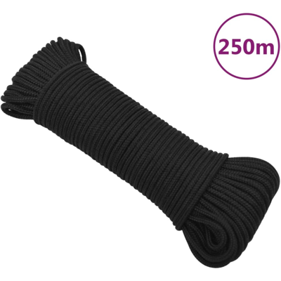 vidaXL Black Marine Rope 5mm 250m - Marine Rope vidaXL Black Marine Rope 5mm 250m - Marine Rope