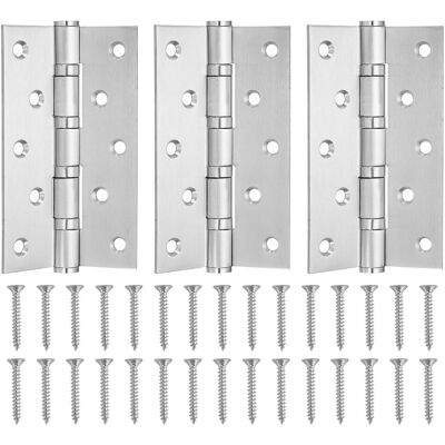 Uxcell 5 X 3\" Door Hinges, Stainless Steel Square Corner Hinge(Silver 3 Pcs) Uxcell 5 X 3\" Door Hinges, Stainless Steel Square Corner Hinge(Silver 3 Pcs)