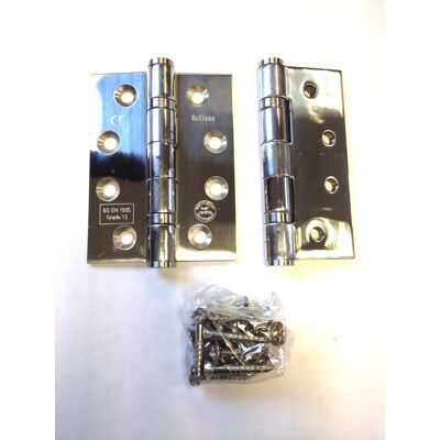 50 Pairs 4\" Fire Rated Eclipse Ball Bearing Hinges Polished Stainless Steel Gr13 50 Pairs 4\" Fire Rated Eclipse Ball Bearing Hinges Polished Stainless Steel Gr13