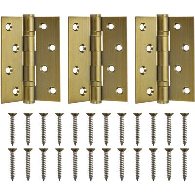 Uxcell 4 X 3\" Door Hinges, Stainless Steel Square Corner Hinge(Aged Brass 3 Pcs) Uxcell 4 X 3\" Door Hinges, Stainless Steel Square Corner Hinge(Aged Brass 3 Pcs)