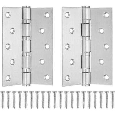Uxcell 5 X 3.5\" Door Hinges, Stainless Steel Square Corner Hinge(Silver 2 Pcs) Uxcell 5 X 3.5\" Door Hinges, Stainless Steel Square Corner Hinge(Silver 2 Pcs)