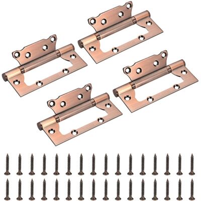 Uxcell 4pcs Non Mortise Door Hinges, 304 Stainless Steel Hinge With Screws, Copper Uxcell 4pcs Non Mortise Door Hinges, 304 Stainless Steel Hinge With Screws, Copper