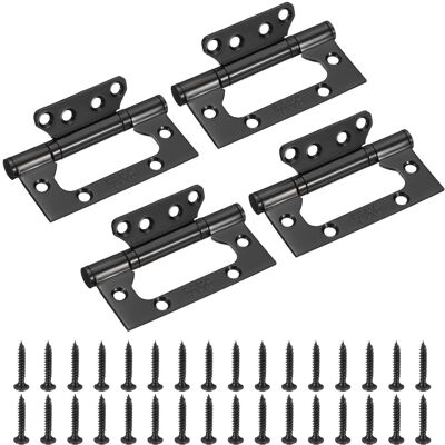 Uxcell 4pcs Non Mortise Door Hinges, 304 Stainless Steel Hinge With Screws, Matte Black Uxcell 4pcs Non Mortise Door Hinges, 304 Stainless Steel Hinge With Screws, Matte Black