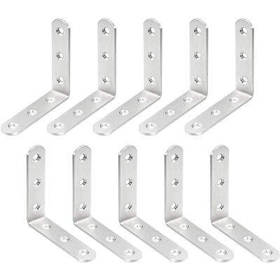 Dtgn 10pack 3.15\"X3.15\"X0.79\"(Lxwxh) L Bracket Corner Braces Stainless Steel Silver Dtgn 10pack 3.15\"X3.15\"X0.79\"(Lxwxh) L Bracket Corner Braces Stainless Steel Silver