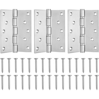 Uxcell 5 X 4\" Door Hinges, Stainless Steel Square Corner Hinge(Silver 3 Pcs) Uxcell 5 X 4\" Door Hinges, Stainless Steel Square Corner Hinge(Silver 3 Pcs)