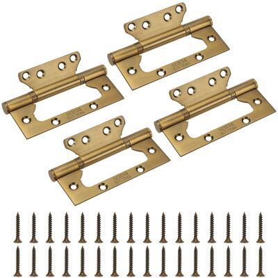 Uxcell 4pcs Non Mortise Door Hinges, Stainless Steel Hinge With Screws, Brass Uxcell 4pcs Non Mortise Door Hinges, Stainless Steel Hinge With Screws, Brass