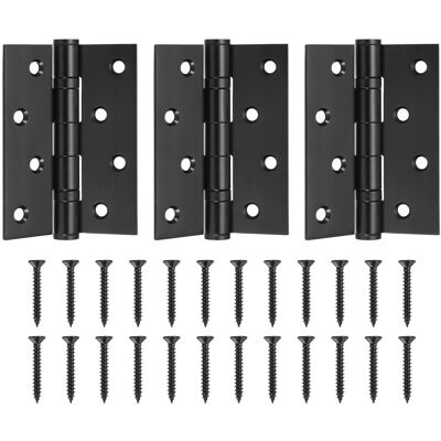 Uxcell 4 X 3\" Door Hinges, Stainless Steel Square Corner Hinge(Black 3 Pcs) Uxcell 4 X 3\" Door Hinges, Stainless Steel Square Corner Hinge(Black 3 Pcs)