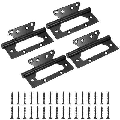 Uxcell 4pcs Non Mortise Door Hinges, Stainless Steel Hinge With Screws, Satin Black Uxcell 4pcs Non Mortise Door Hinges, Stainless Steel Hinge With Screws, Satin Black