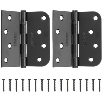 Uxcell 4 X 4\" Door Hinges, Square And 5/8\" Radius 8 Holes Hinge(Matte Black 2 Pcs) Uxcell 4 X 4\" Door Hinges, Square And 5/8\" Radius 8 Holes Hinge(Matte Black 2 Pcs)