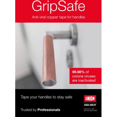 10 X Union Gripsafe Anti Viral Door Handle Copper Strips 10 X Union Gripsafe Anti Viral Door Handle Copper Strips