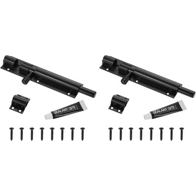 Uxcell 2pcs Barrel Bolt Latch, 6\" Stainless Steel Door Security Slide Latch Lock, Black Uxcell 2pcs Barrel Bolt Latch, 6\" Stainless Steel Door Security Slide Latch Lock, Black