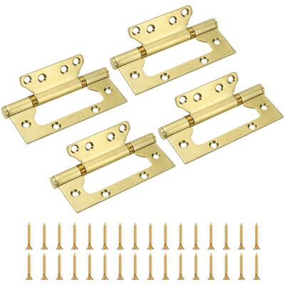 Uxcell 4pcs Non Mortise Door Hinges, Stainless Steel Hinge With Screws, Brushed Gold Uxcell 4pcs Non Mortise Door Hinges, Stainless Steel Hinge With Screws, Brushed Gold