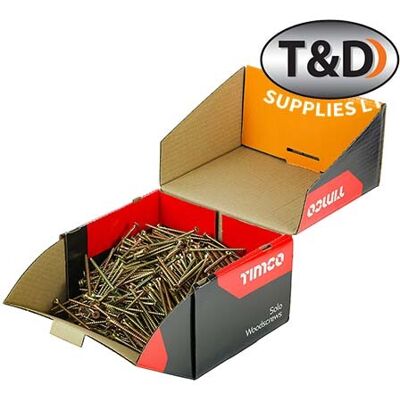 Timco Solo Countersunk Gold Woodscrews - 5.0 x 80mm - Wood Screws Timco Solo Countersunk Gold Woodscrews - 5.0 x 80mm - Wood Screws