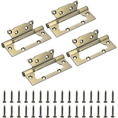 Uxcell 4pcs Non Mortise Door Hinges, 304 Stainless Steel Hinge With Screws, Bronze Uxcell 4pcs Non Mortise Door Hinges, 304 Stainless Steel Hinge With Screws, Bronze