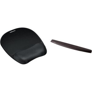 Fellowes Memory Foam Optical Friendly Mouse Mat With Wrist Support, Black & Mem Fellowes Memory Foam Optical Friendly Mouse Mat With Wrist Support, Black & Mem