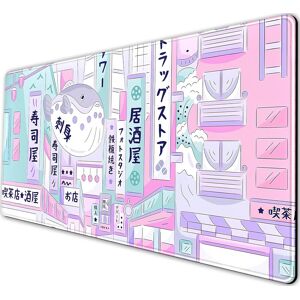 Luckycow Pastel Tokyo Street Cute Desk Mat Kawaii Anime Japanese Mousepad Large Gaming M Luckycow Pastel Tokyo Street Cute Desk Mat Kawaii Anime Japanese Mousepad Large Gaming M