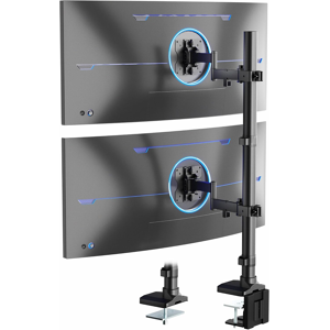 Does Not Apply Dual Vertically Stacked Ultra-Wide Monitor Desk Mount With Extension Arms, Extra Does Not Apply Dual Vertically Stacked Ultra-Wide Monitor Desk Mount With Extension Arms, Extra