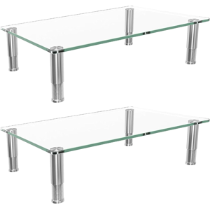 Does Not Apply 2 Pack Computer Monitor Riser With Height Adjustable, Tempered Glass, Multi Medi Does Not Apply 2 Pack Computer Monitor Riser With Height Adjustable, Tempered Glass, Multi Medi