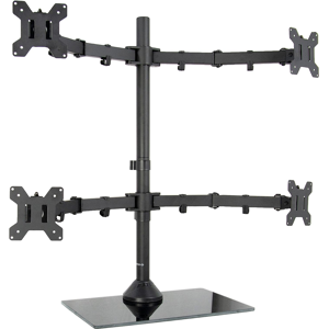 Does Not Apply Black Adjustable Quad Monitor Desk Stand Mount, Free Standing Heavy Duty Glass B Does Not Apply Black Adjustable Quad Monitor Desk Stand Mount, Free Standing Heavy Duty Glass B