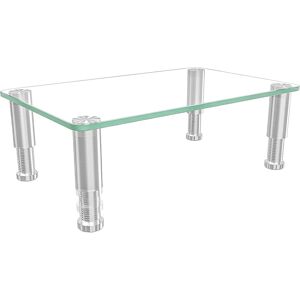 Hemudu Clear Tempered Glass Computer Monitor Riser With Height Adjustable Multi Hemudu Clear Tempered Glass Computer Monitor Riser With Height Adjustable Multi