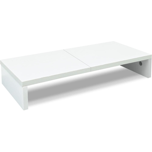 Does Not Apply 20 Inch White Monitor Stand Riser With Desktop Shelf And Keyboard Organizer, Stu Does Not Apply 20 Inch White Monitor Stand Riser With Desktop Shelf And Keyboard Organizer, Stu