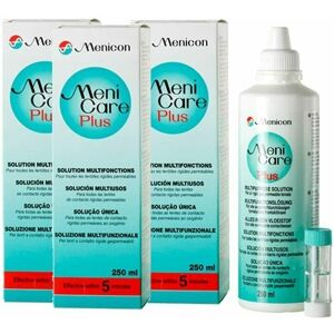 Menicon 3 X Menicare Plus Gas Permeable Contact Lens Cleaning & Disinfecting 250ml Menicon 3 X Menicare Plus Gas Permeable Contact Lens Cleaning & Disinfecting 250ml