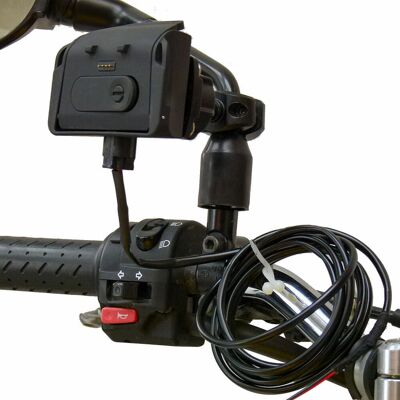 Buybits Hardwire Powered Motorcycle Mirror Mount Dock For Tomtom Rider Pro Buybits Hardwire Powered Motorcycle Mirror Mount Dock For Tomtom Rider Pro