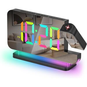 Sukeen Projection Alarm Clock,7.4" Led Mirror Digital Clocks Large Display,With Sukeen Projection Alarm Clock,7.4" Led Mirror Digital Clocks Large Display,With