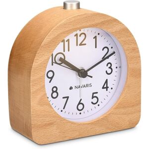 Navaris Wooden Bedside Alarm Clock - Analogue Table Clock W/retro Design Snooze Navaris Wooden Bedside Alarm Clock - Analogue Table Clock W/retro Design Snooze